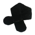 thumbnail image 1 of PoureLoom Women Winter Warm Soft Faux Fur Scarf Self Tie Collar Warp Neck Warmer Black One Size, 1 of 3