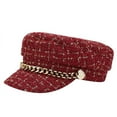 thumbnail image 1 of PoureLoom Women’s Blend Tweed Newsboy Cap Stylish Vintage Irish Gatsby Flat Cap Fall & Winter Red M, 1 of 1