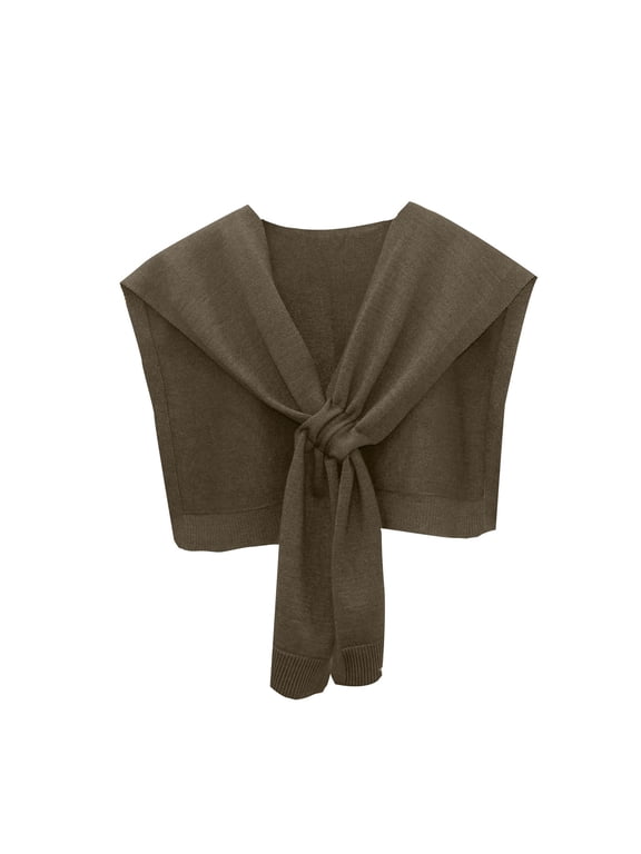 Women's Knitted Sweater Shawl Wrap Double-Sided Knotted Scarf Casual Travel Shoulder Top Cardigan Cape Fashion Accessory Army Green 35