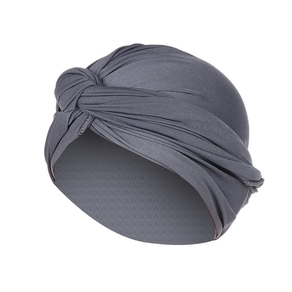 PoureLoom Women’s Twist Front Turban Hat, Stretchy Soft Adult Hair Wrap, Lightweight Breathable Daily Hair Cover Black Gray One Size