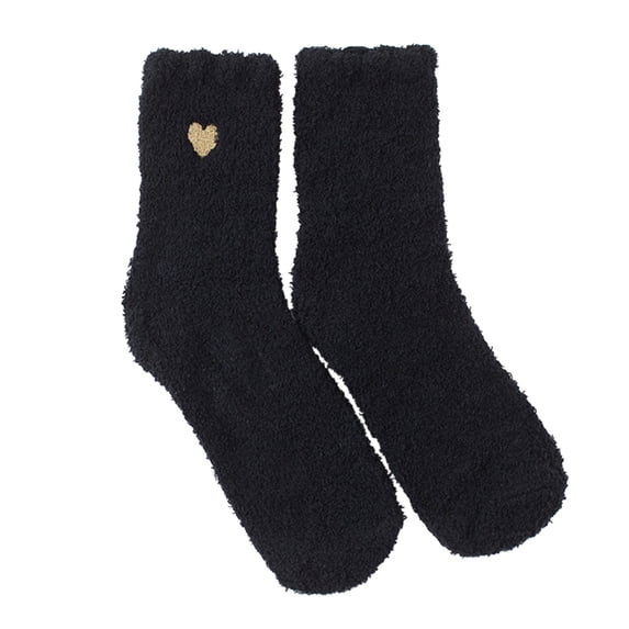 PoureLoom Womens Fuzzy Slipper Socks Warm Winter Thermal Thick Winter Socks Non-slip Fuzzy Socks for Women Sleep Comfy Fluffy Socks with Grips Thick Plush Slipper Women Thick Socks Black One Size