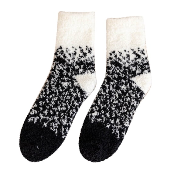 PoureLoom Womens Super Soft Fuzzy Cozy Home Sleeping Socks Microfiber Winter Warm Slipper Socks Black One Size