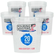 Pouring Masters 20 Ounce 600ml Graduated Plastic Mixing Cups Box of 12 - Use for Paint, Resin, Epoxy, Art, Kitchen, Cooking, Baking - Measurements in OZ., and ML., 4 Different Measuring Ratios 11