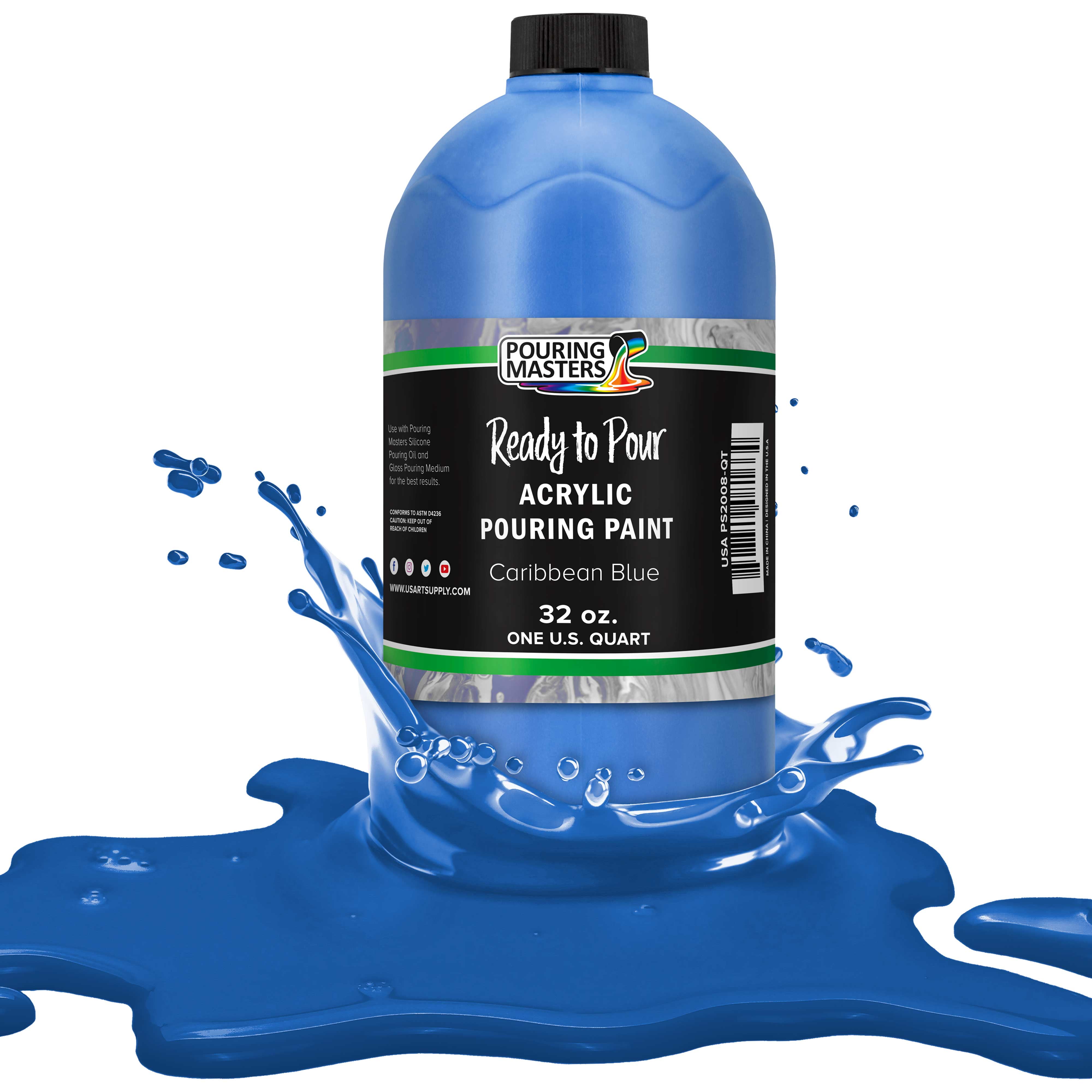 Pouring Masters Caribbean Blue Acrylic Ready to Pour Pouring Paint