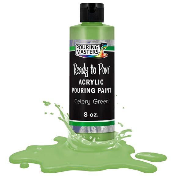 Pouring Masters Celery Green Acrylic Ready to Pour Pouring Paint – Premium 8-Ounce Pre-Mixed Water-Based