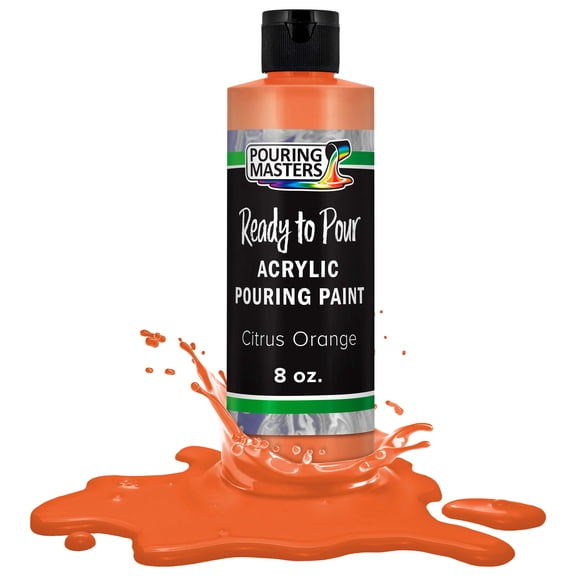 Pouring Masters Citrus Orange Acrylic Ready to Pour Pouring Paint – Premium 8-Ounce Pre-Mixed Water-Based