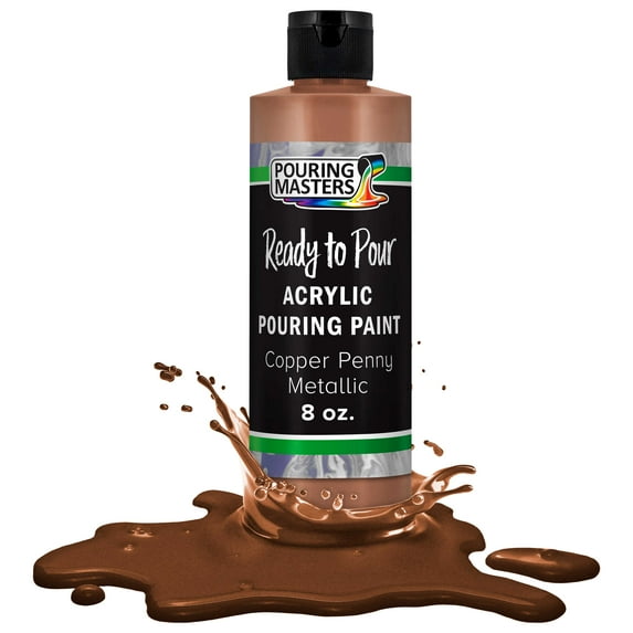 Pouring Masters Copper Penny Metallic Acrylic Ready to Pour Pouring Paint – Premium 8-Ounce Pre-Mixed Water-Based