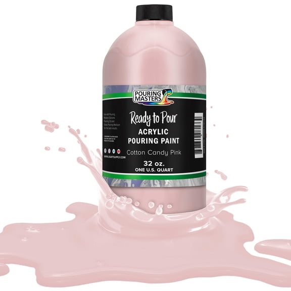 Pouring Masters Cotton Candy Pink Pouring Paint - Premium 32 Ounce Pre-Mixed Water-Based