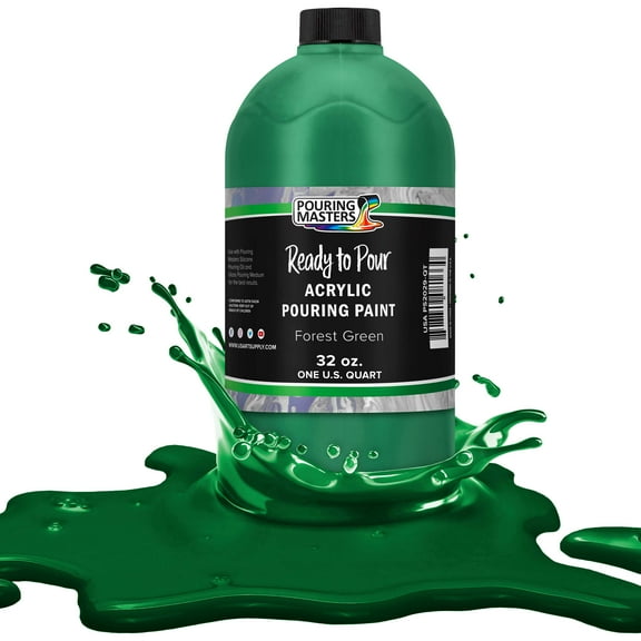 Pouring Masters Forest Green Acrylic Ready to Pour Pouring Paint – Premium 32-Ounce Pre-Mixed Water-Based