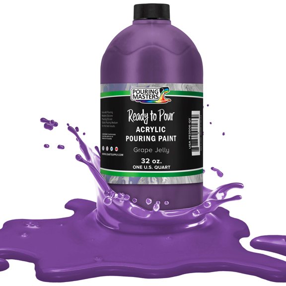 Pouring Masters Grape Jelly Acrylic Ready to Pour Pouring Paint – Premium 32-Ounce Pre-Mixed Water-Based