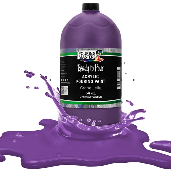 Pouring Masters Grape Jelly Acrylic Ready to Pour Pouring Paint – Premium 64-Ounce Pre-Mixed Water-Based