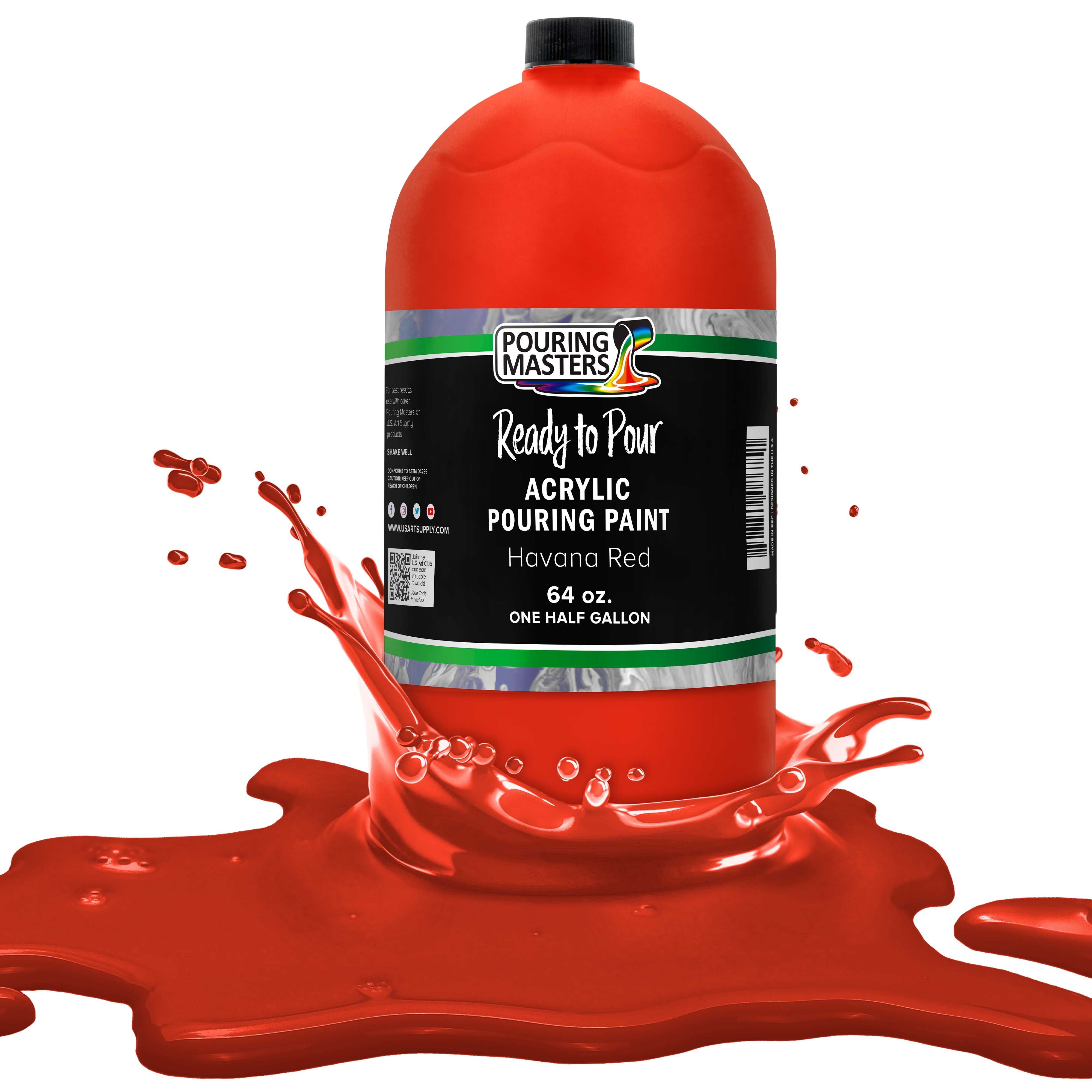 Pouring Masters Havana Red Acrylic Ready to Pour Pouring Paint – Premium 64-Ounce Pre-Mixed Water-Based