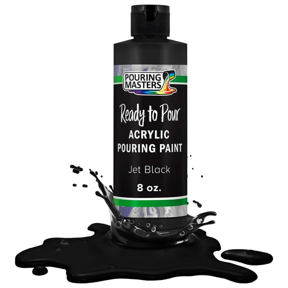 Pouring Masters Jet Black Acrylic Ready to Pour Pouring Paint – Premium 8-Ounce Pre-Mixed Water-Based