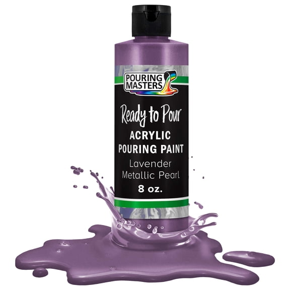 Pouring Masters Lavender Metallic Pearl Acrylic Ready to Pour Pouring Paint – Premium 8-Ounce Pre-Mixed Water-Based - For Canvas, Wood, Paper, Crafts, Tile, Rocks and more