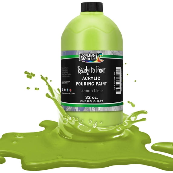 Pouring Masters Lemon Lime Acrylic Ready to Pour Pouring Paint – Premium 32-Ounce Pre-Mixed Water-Based