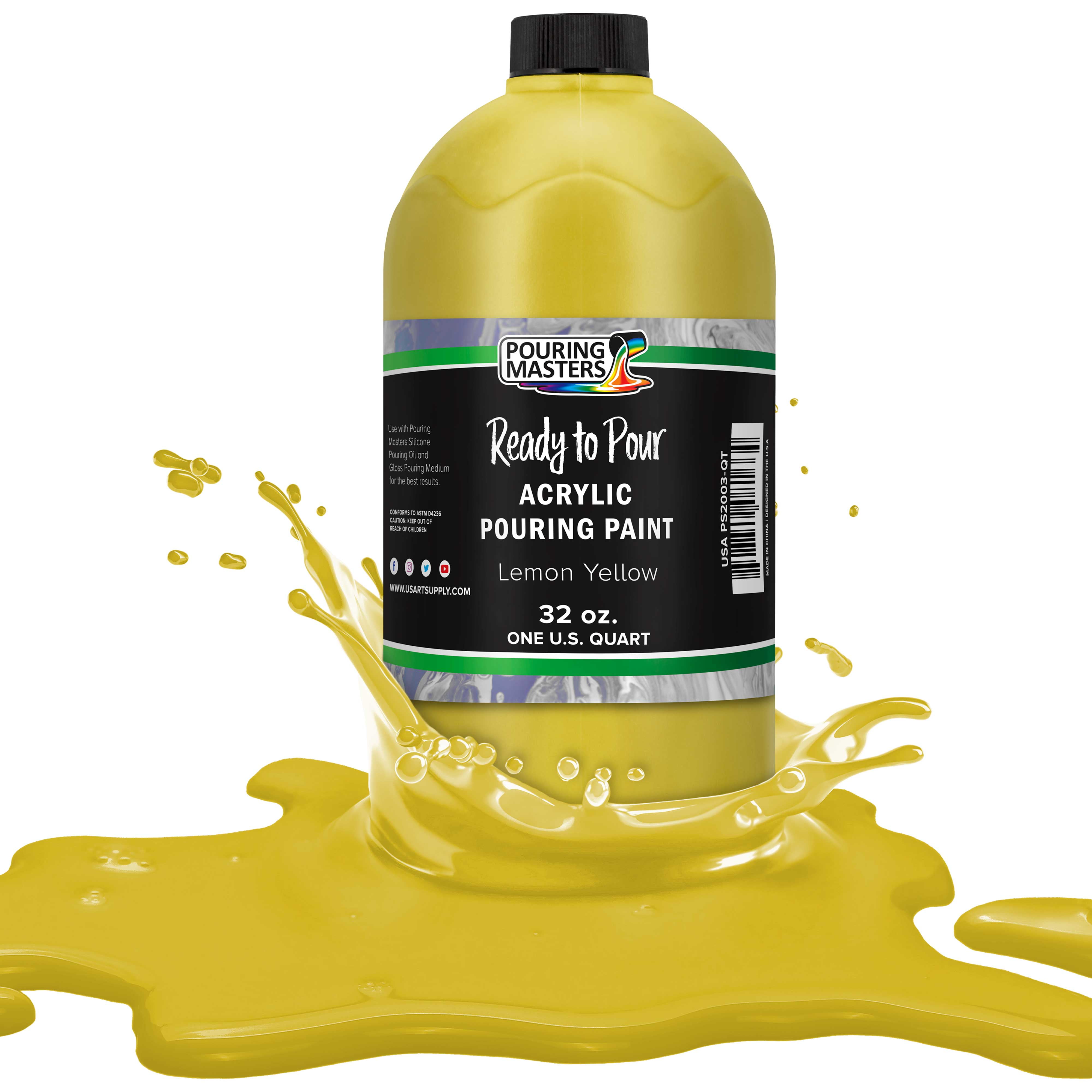 Pouring Masters Lemon Yellow Acrylic Ready to Pour Pouring Paint