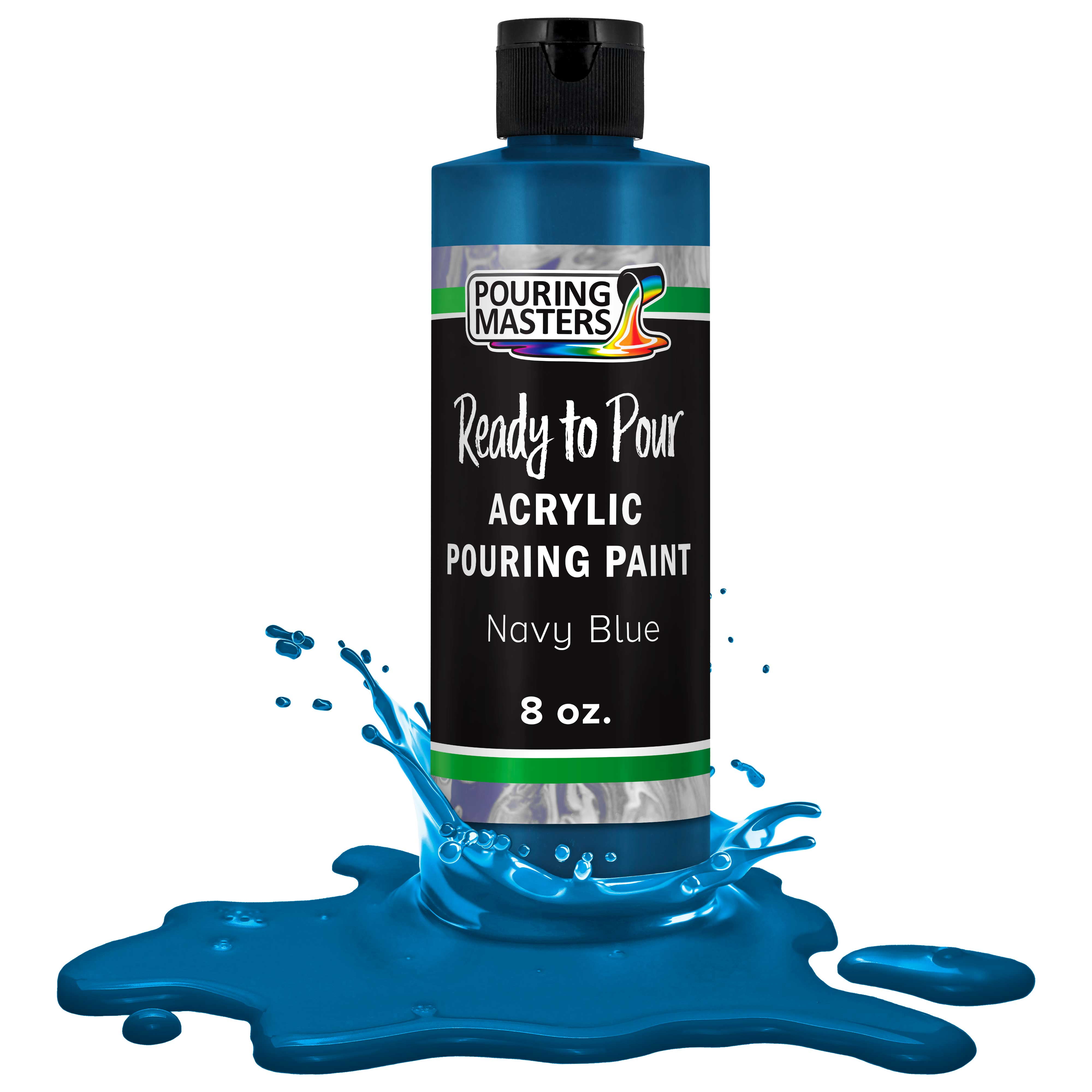 Pouring Masters Navy Blue Acrylic Ready to Pour Pouring Paint – Premium  8-Ounce Pre-Mixed Water-Based
