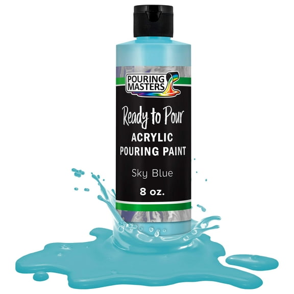 Pouring Masters Sky Blue Acrylic Ready to Pour Pouring Paint – Premium 8-Ounce Pre-Mixed Water-Based