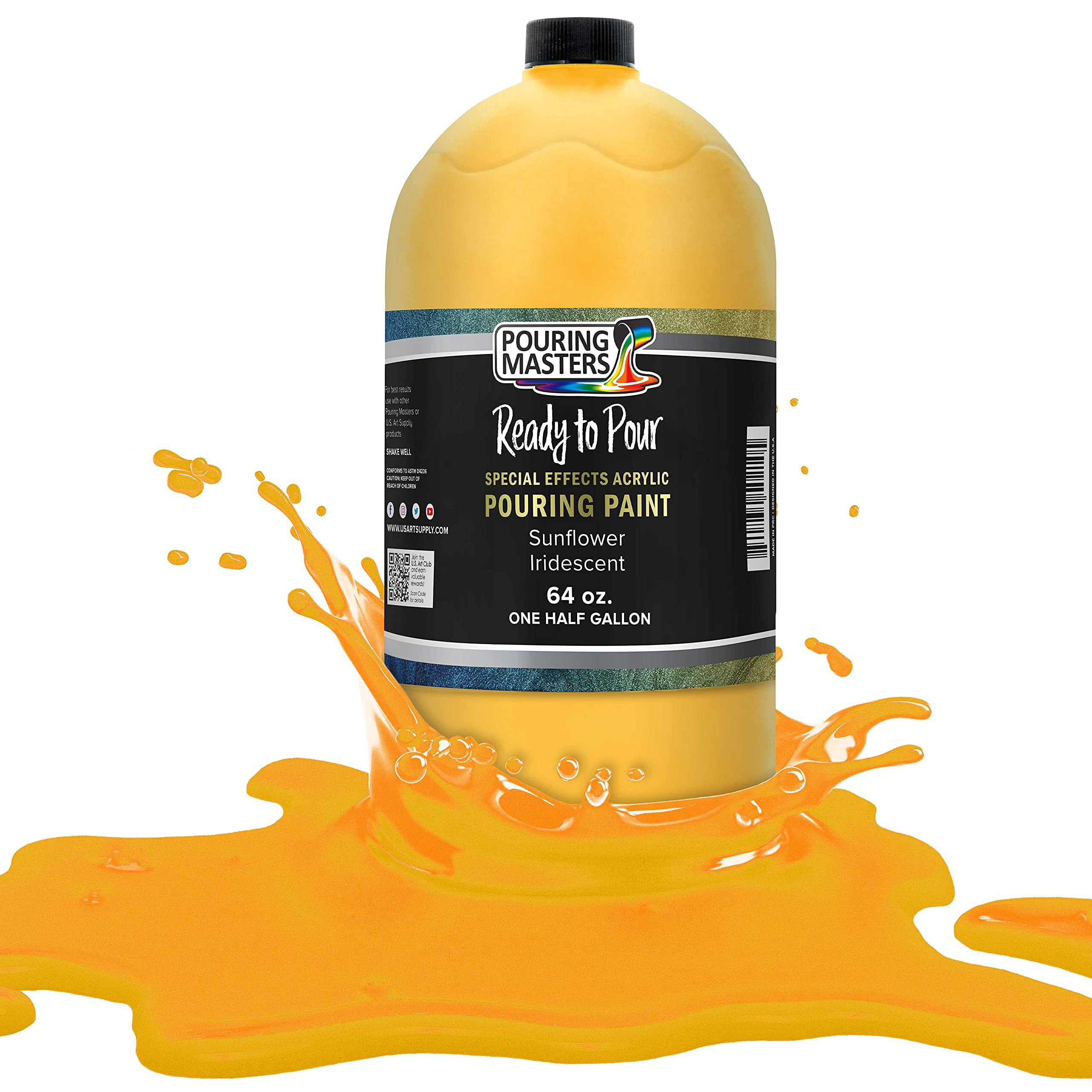 Pouring Masters Blue Interference Pearl Acrylic Pouring Paint - Quart, Pre-Mixed Ready To Pour