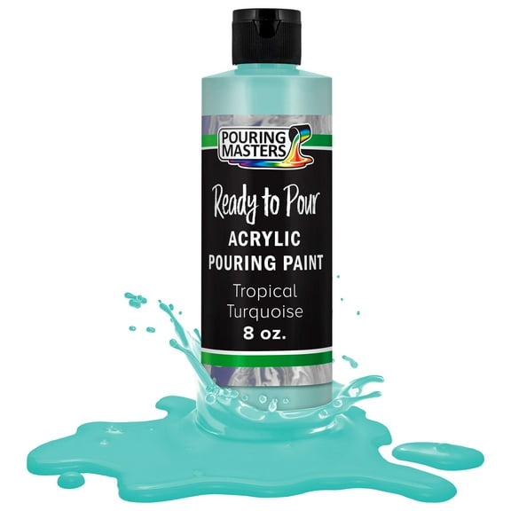 Pouring Masters Tropical Turquoise Acrylic Ready to Pour Pouring Paint - Premium 8-Ounce Pre-Mixed Water-Based