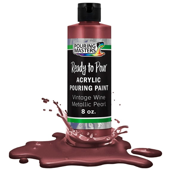 Pouring Masters Vintage Wine Metallic Pearl Pouring Paint - Premium 8 Ounce Pre-Mixed Water-Based