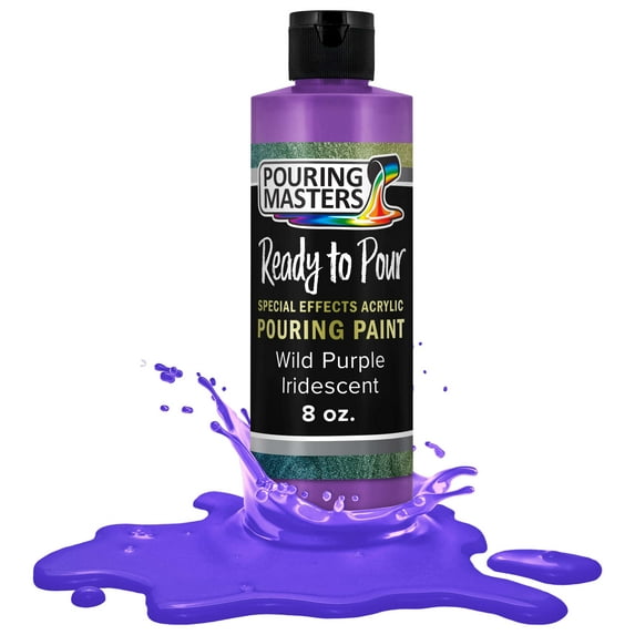 Pouring Masters Wild Purple Iridescent Special Effects Pouring Paint - 8 Ounce Bottle - Acrylic Ready to Pour Pre-Mixed Water Based for Canvas, Wood, Paper, Crafts, Tile, Rocks and More