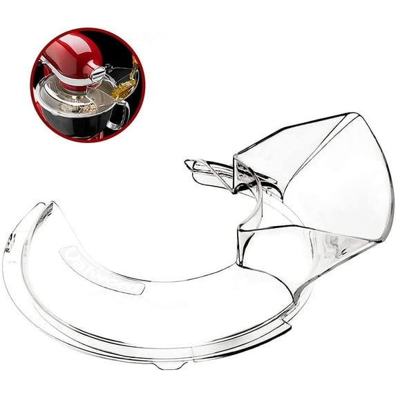 Pouring Shield bowl cover for Kitchenaid 4.5 and 5 quart polished or brushed stainless steel tilt head stand mixer bowls ONLY Same as KN1PS