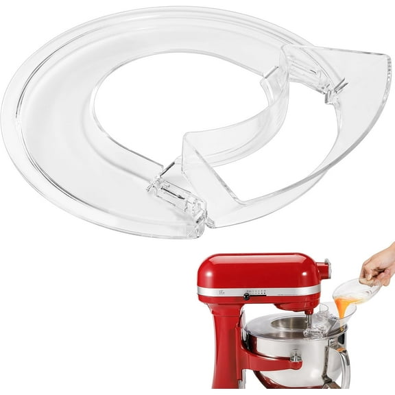 Pouring Shield for KitchenAid 6 Quart, Splash Guard with Removable Pouring Chute for KitchenAid 5.5-7 Quart Bowl-Lift Stand Mixer