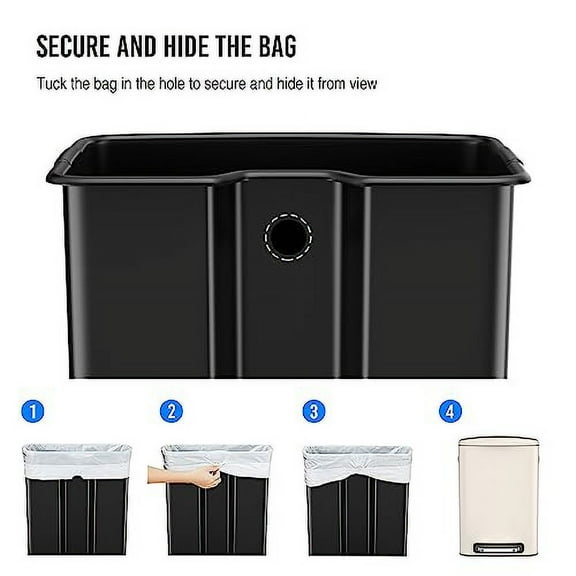 Pouseayar 13 Gallon White Stainless Steel Foot Pedal Trash Can with Soft Close Lid, 13"L x 17"W x 23.46"H