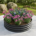 thumbnail image 1 of Galvanized Metal Planter Box, 47.24"x11.4" Tall Round Outdoor Raised Garden Bed, Backyard Patio Planter Raised Beds for Flower Herbs Fruits, Black, 1 of 7