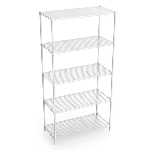 Pouseayar 5-Shelf Adjustable, Heavy Duty Wide Storage Shelving Unit (350 Lbs Loading Capacity Per Shelf), Steel Organizer Wire Rack, 36" L X 16" W X 72" H, Black