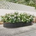 thumbnail image 1 of Pouseayar 88.99"x44.68"x11.42" Metal Raised Garden Bed, Oval Raised Planter for Flowers Plants, Vegetables Herb, Black, 1 of 7