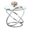 thumbnail image 1 of Pouseayar Galaxy Chrome and Tempered Glass Round End Table with Ring-Shaped Frames, 1 of 11