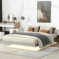 thumbnail image 1 of Pouseayar Queen Size Floating Bed Frame with LED Lights, Low Profile Platform Bed, Gray, 1 of 11