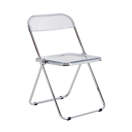 Pouseayar Transparent Folding Chair Pc Plastic Living Room Seat ,White