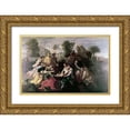 thumbnail image 1 of Poussin, Nicolas 24x17 Gold Ornate Wood Framed with Double Matting Museum Art Print Titled - Discovery of Moses, 1 of 4