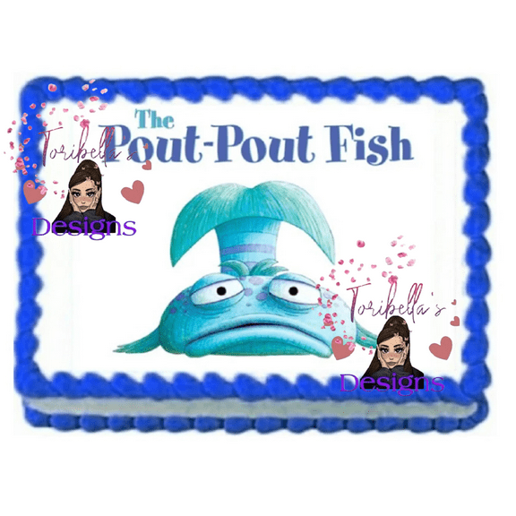Pout Pout Fish Image Edible Cake Topper Frosting Sheet