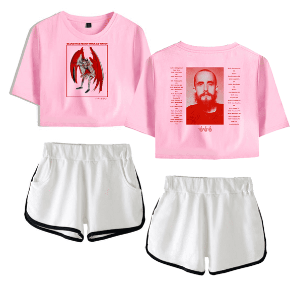 Pouya Merch 2024 Tour Crop Top T-shirt Women Girls Fashion Short Sleeve Graphic Suits