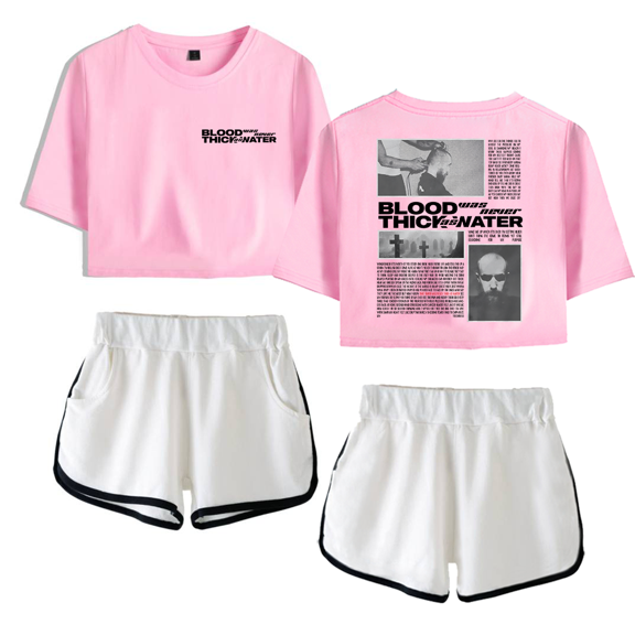 Pouya Merch Album Crop Top T-shirt Women Girls Fashion Short Sleeve Graphic Suits