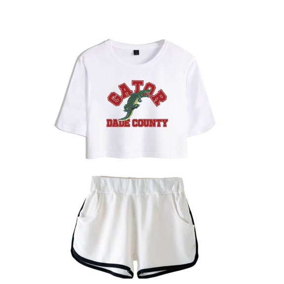 Pouya Merch Dade County Crop Top T-shirt Women Girls Fashion Short Sleeve Graphic Suits