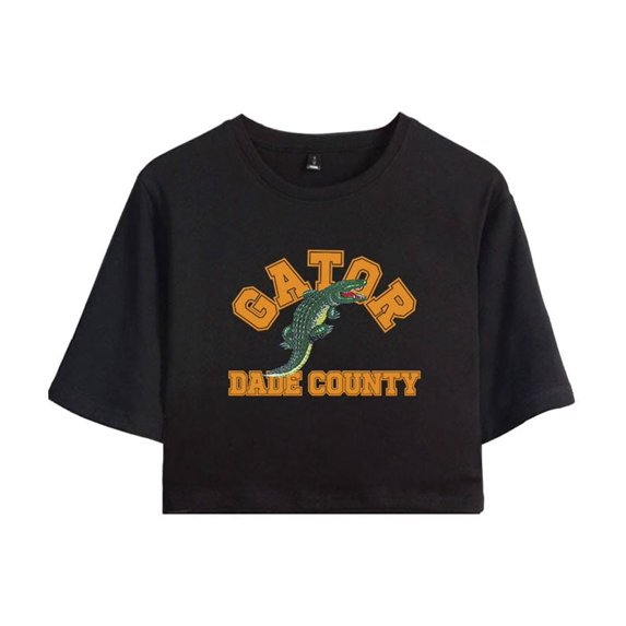 Pouya Merch Dade County Crop Top T-shirt Women Girls Fashion Short Sleeve Streetwear Graphic Tees