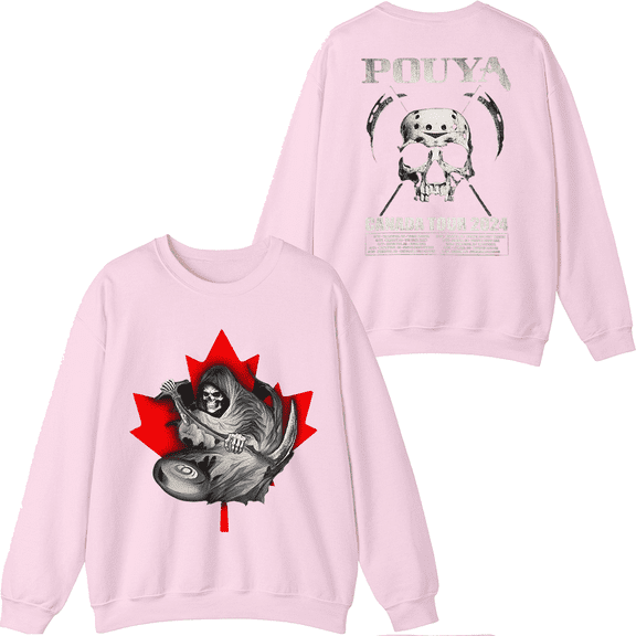 Pouya Merch Grim Reaper Tour Crewneck Sweatshirt Men Women Long Sleeve Streetwear Graphic Tops