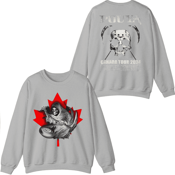 Pouya Merch Grim Reaper Tour Crewneck Sweatshirt Men Women Long Sleeve Streetwear Graphic Tops
