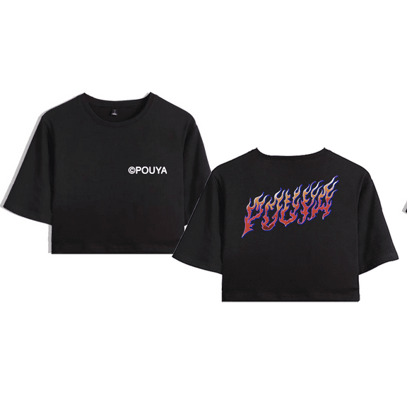 Pouya Merch Logo Crop Top T-shirt Women Girls Fashion Short Sleeve Streetwear Graphic Tees