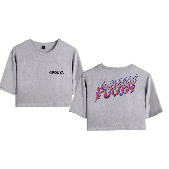 Pouya Merch Logo Crop Top T-shirt Women Girls Fashion Short Sleeve Streetwear Graphic Tees