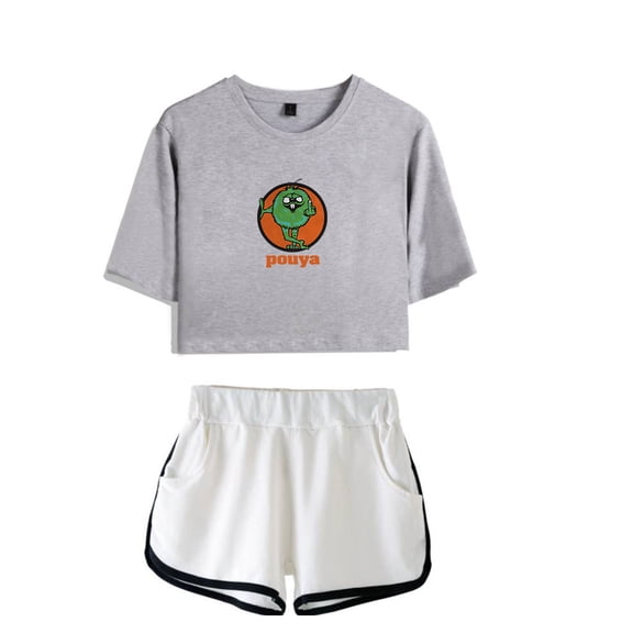 Pouya Merch Number 1 Crop Top T-shirt Women Girls Fashion Short Sleeve Graphic Suits