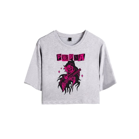 Pouya Merch Reapin Crop Top T-shirt Women Girls Short Sleeve Streetwear Graphic Tees
