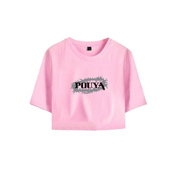 Pouya Merch Thorn Logo Crop Top T-shirt Women Girls Short Sleeve Streetwear Graphic Tees