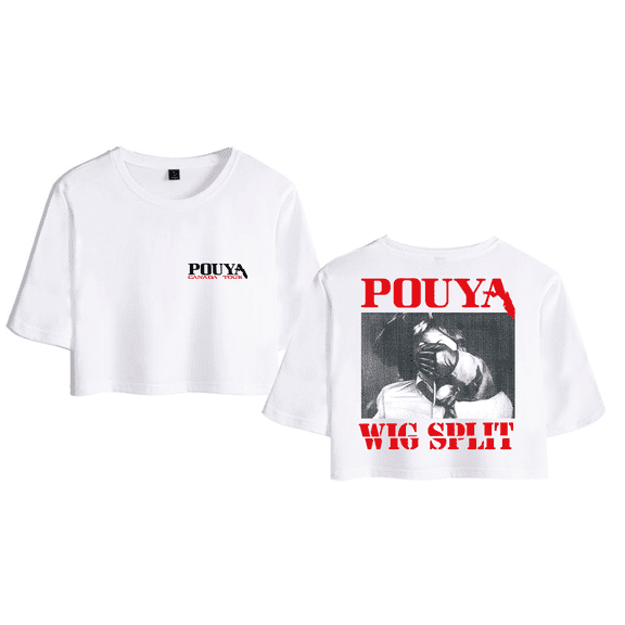 Pouya Merch Tour Crop Top T-shirt Women Girls Fashion Short Sleeve Streetwear Graphic Tees