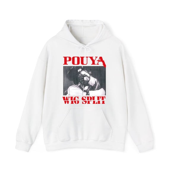 Pouya Merch Wig Split Graphic Hoodie - Unisex Long Sleeve Pullover, Trendy Streetwear Fashion Hoodie for Men & Women